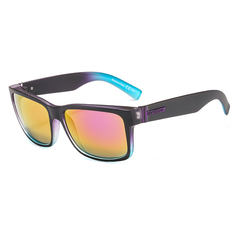 Retro big frame sunglasses color film sunglasses