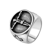 Men's Vintage Cross Titanium Steel Ring