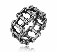 Stainless Steel Link Chain Motorcycle Boy Rings Punk Rock Mens Biker Jewelry Love Accessories Birthday Gifts