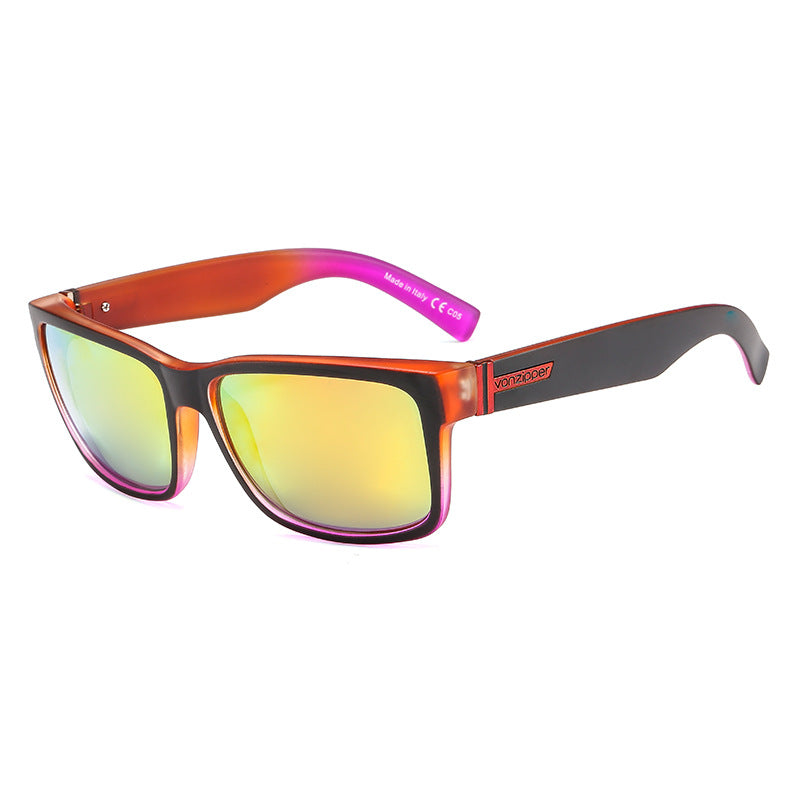 Retro big frame sunglasses color film sunglasses