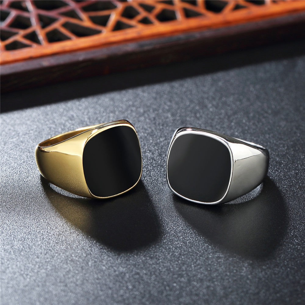 Men's Simplicity Square Drop Vinyl Ring