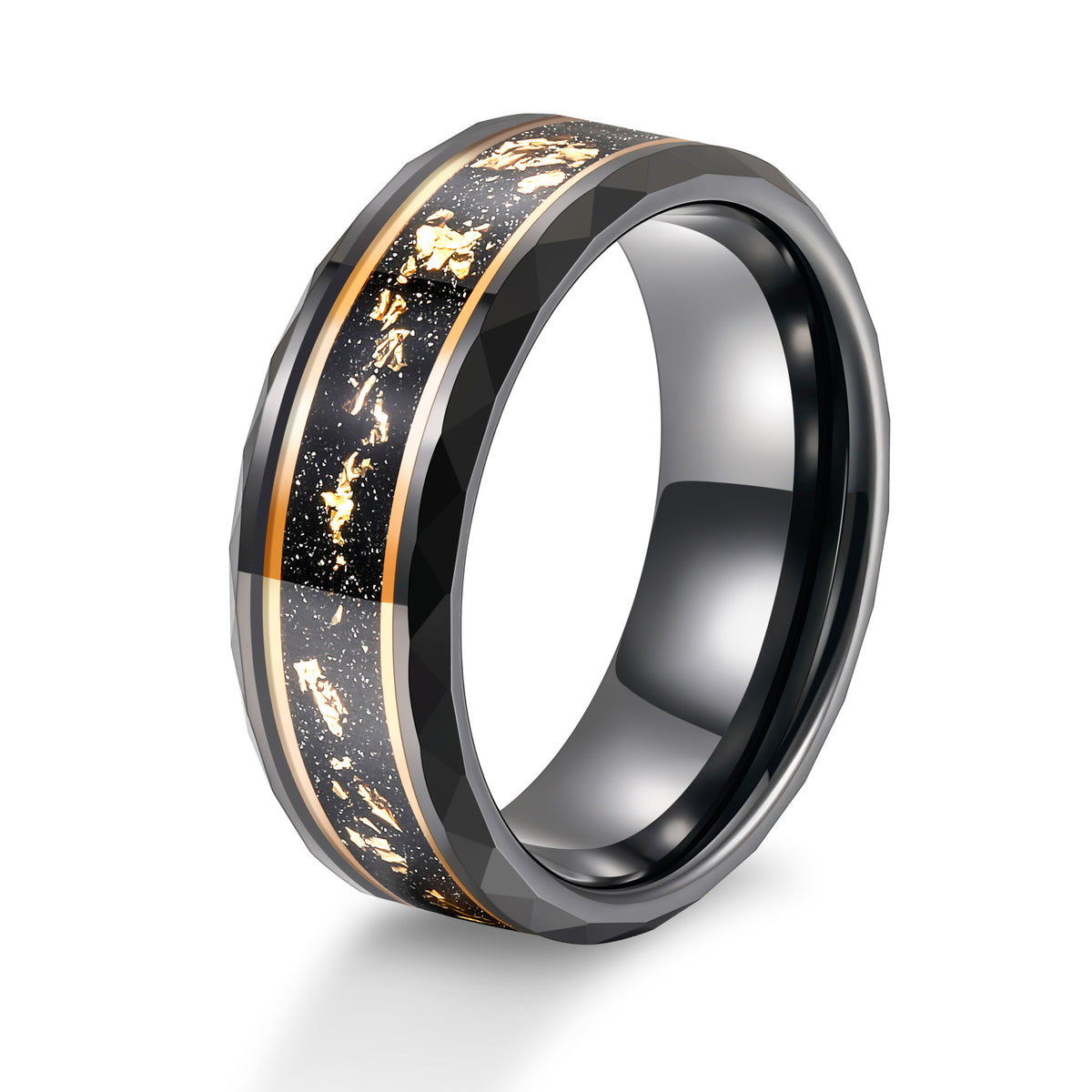 Men's Fashion Jinbo Lace Wide Surface Tungsten Ring