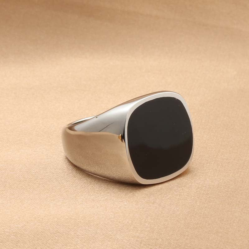 Men's Simplicity Square Drop Vinyl Ring