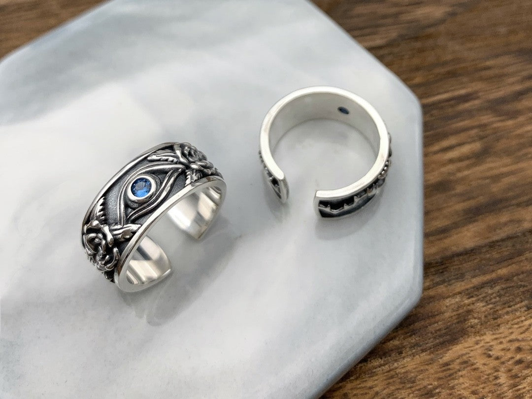 Men's Personalized Retro Horus Eye Ring