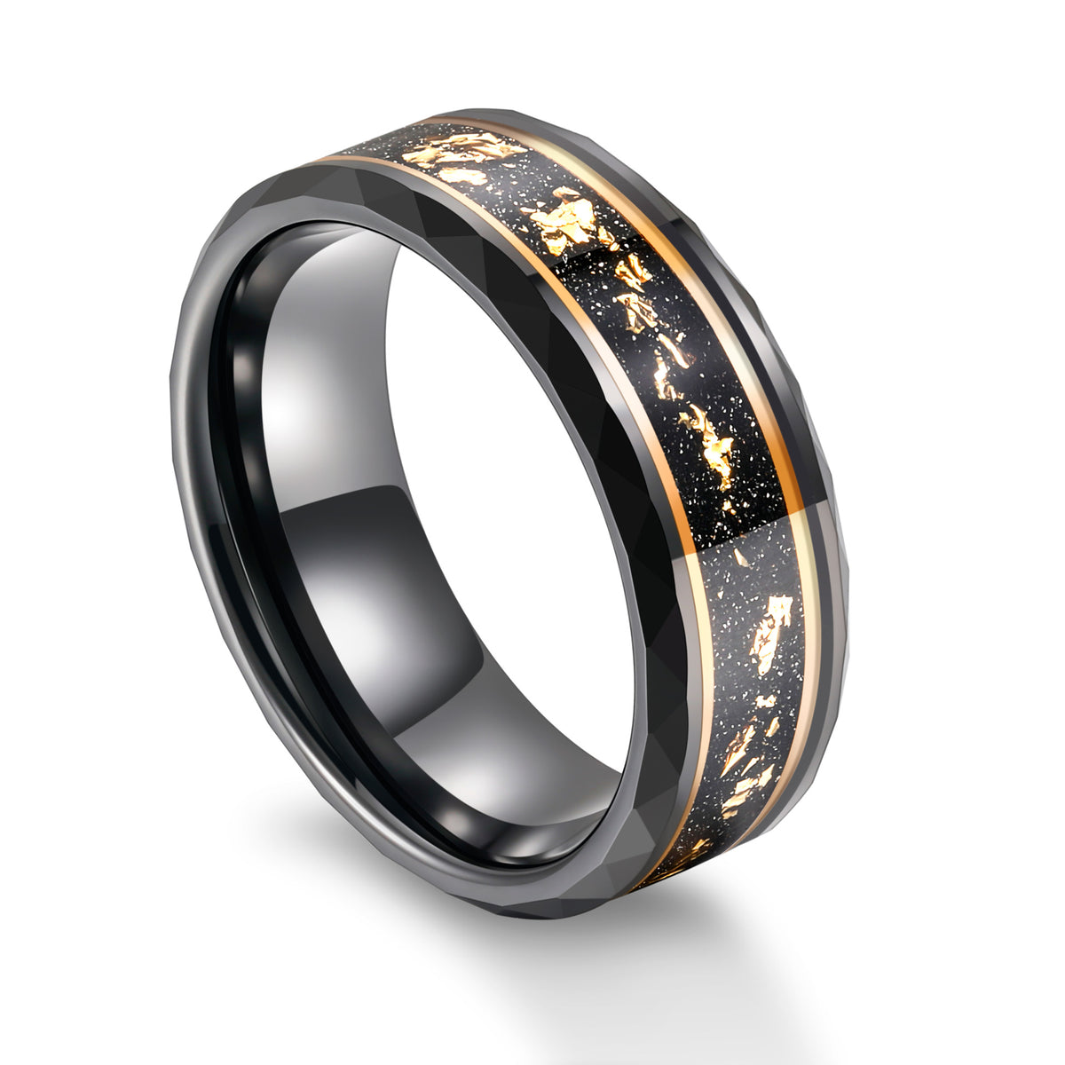 Men's Fashion Jinbo Lace Wide Surface Tungsten Ring