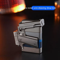 Pistol Shape Metal Gas Lighters With Gift Box Packaging