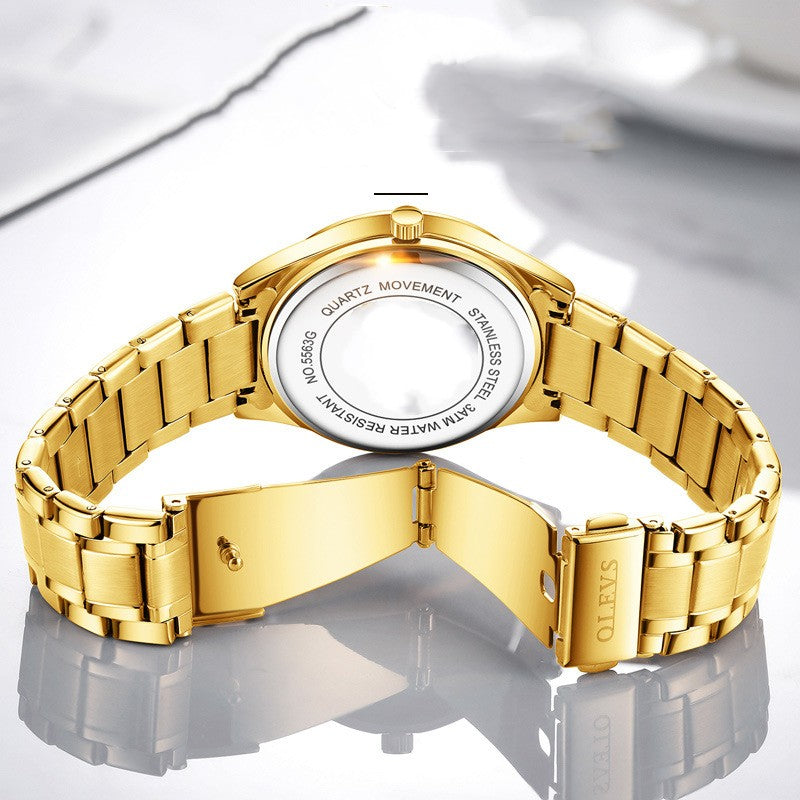 Tuhao Gold Diamond Quartz Waterproof Glow Business Men's Watch