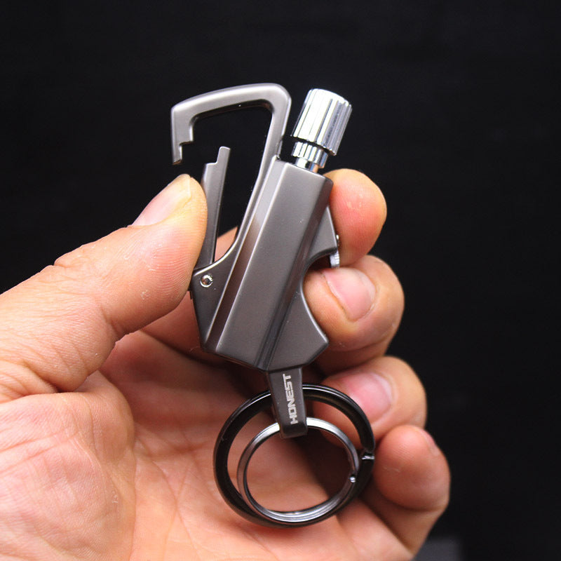 Creative Metal Keychain Lighter Wild Fire Ten Thousand Times Use Kerosene Lighters Gifts For Men